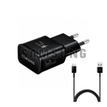 Įkroviklis Samsung TA200NBE juodas 15W (incl. packing) + Type-C laidas / 100% Genuine /