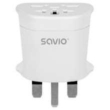 Strāvas adapteris SAVIO Travel adapter Global socket - UK plug 10A