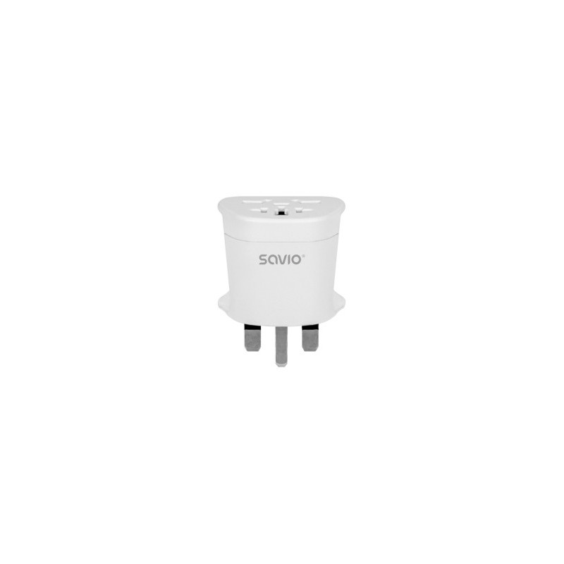 Strāvas adapteris SAVIO Travel adapter Global socket - UK plug 10A