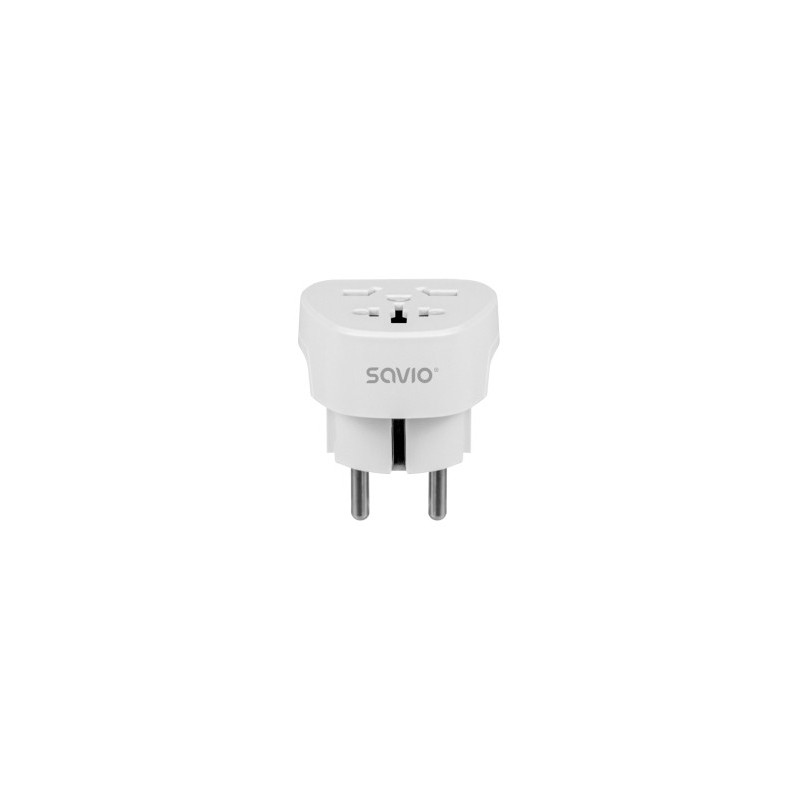 Strāvas adapteris SAVIO Travel adapter Global socket - EU plug 15A
