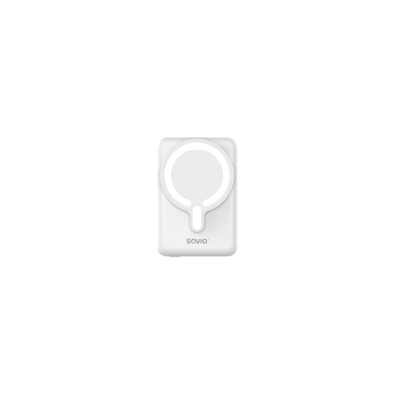 Enerģijas krātuve SAVIO Power Bank Magnetic 10000mAh 20W White