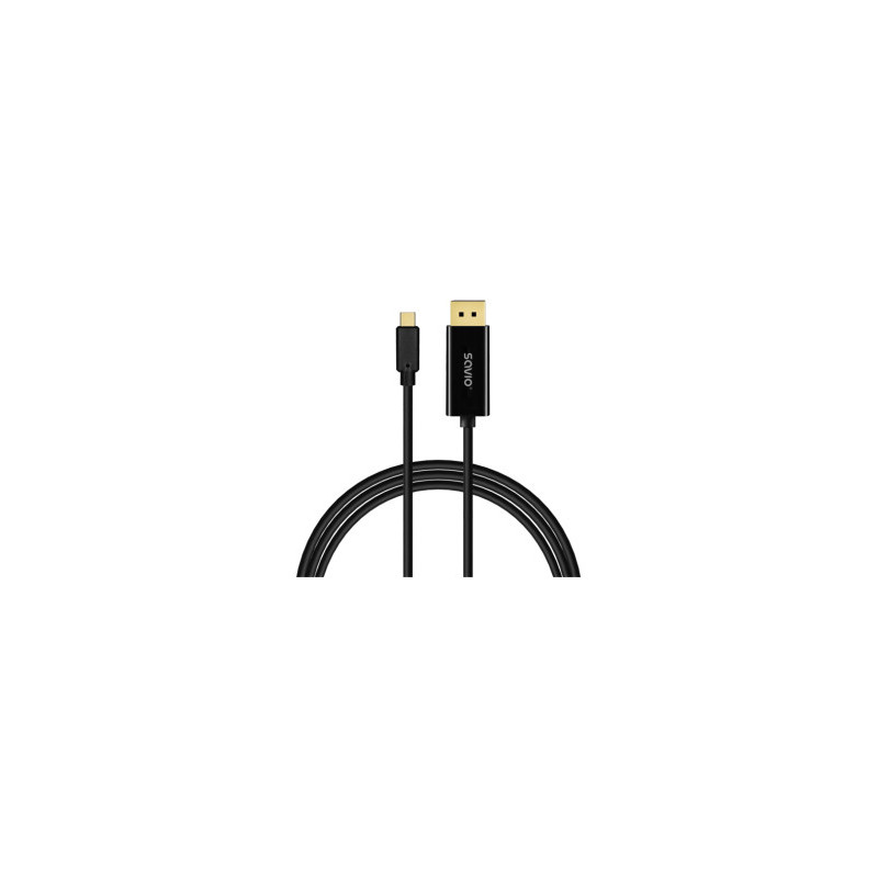 Kabelis SAVIO USB-C - DisplayPort 1.2 1080P / 240Hz 4K / 60Hz 2m