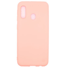 Evelatus Samsung A20e Soft Touch Silicone Case with Strap Pink