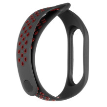 Tactical Xiaomi Mi Band 3 / 4 Double Silicone Black Red