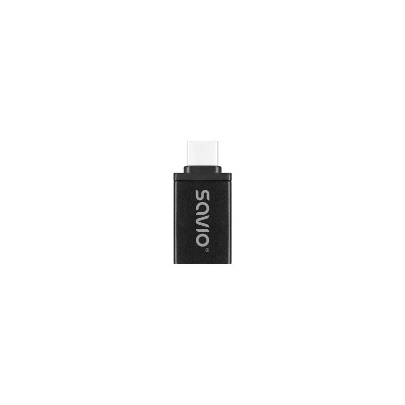 Savio AK-80 USB-C į USB-A adapteris, juodas