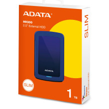 External HDD, ADATA, HV300, 1TB, USB 3.1, Colour Blue, AHV300-1TU31-CBL