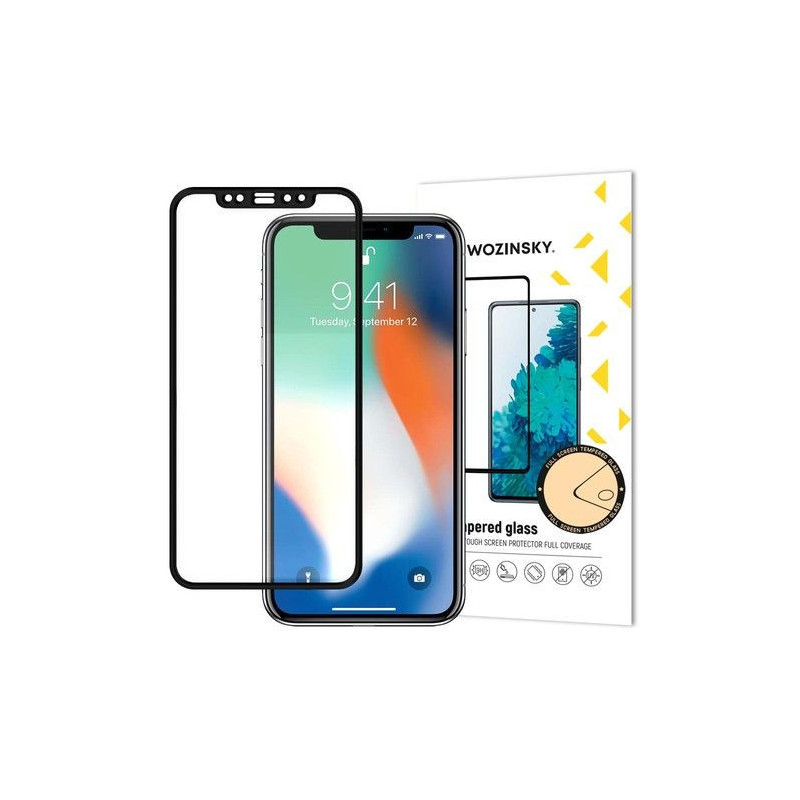 „iLike Apple iPhone XR / 11“ grūdinto stiklo viso ekrano dėklas, juodas