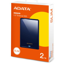 External HDD, ADATA, HV620S, 2TB, USB 3.1, Colour Blue, AHV620S-2TU31-CBL