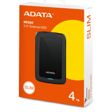 External HDD, ADATA, HV300, 4TB, USB 3.1, Colour Black, AHV300-4TU31-CBK