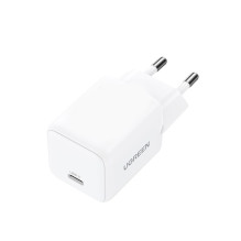 „Ugreen Nexode N“ serijos X512 20 W „GaN“ 1 x USB-C sieninis įkroviklis – baltas