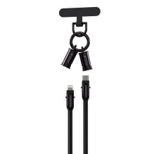 Devia Devia cable lanyard 2in1 PD USB-C - Lightning 1,2 m 27W black Devia Devia cable lanyard 2in1 PD USB-C - Lightning 1,2 m 27W black
