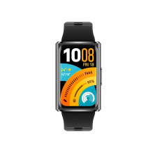 Huawei Band 11 Pro Matte Black Aluminum Alloy Case with Black Fluoroelastomer Strap (Candy-B49F)