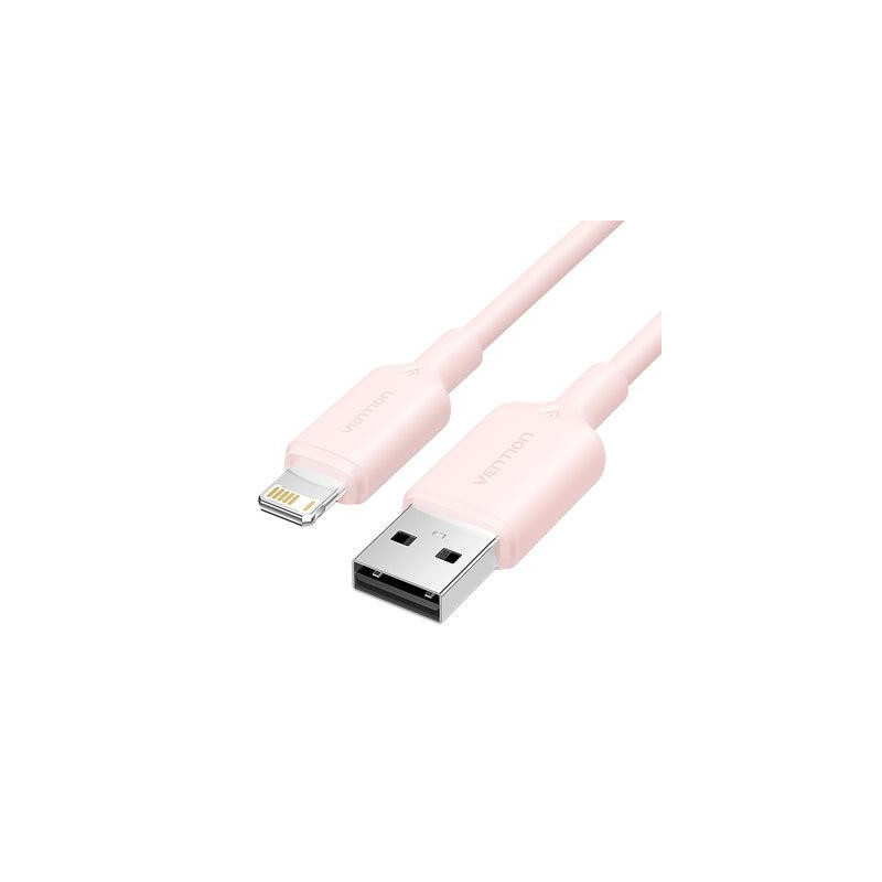 USB 2.0 LAIDAS Į LIGHTNING / 1M ROŽINIS LAMPF VENTION