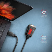 USB2.0 LAIDAS Į RS-232 JUNGTĮ DB9-M / 1.5M ADS-1PSN AXAGON