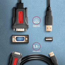 CABLE USB2.0 TO RS-232 DB9-M / 1.5M ADS-1PSN AXAGON