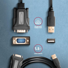 KABELIS USB2.0 Į RS-232 / 1,5M ADS-1PQN AXAGON