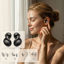 „Tech-Protect QuietFit“ silikoniniai ausų kamštukai su akustiniu filtru – juodi