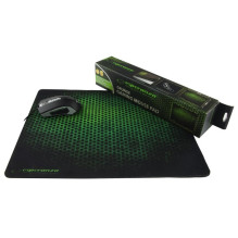 Gaming Mouse Pad - Esperanza EA146G Fabric Surface, Rubber Base, 440x354 mm, Black / Green Gaming Mouse Pad - Esperanza EA146G Fabric Surface, Rubber Base, 440x354 mm, Black / Green