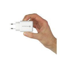 Įkroviklis - EverActive Greitas Įkrovimas 3.0 &amp; USB-C PD PPS 25W Baltas