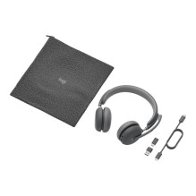 Wireless Headphones - Logitech Zone Wireless 2 Teams Edition, USB-C Receiver, AI Noise Cancellation, Black