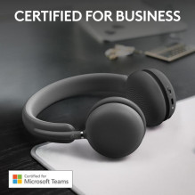 Belaidis Ausinės - Logitech Zone Wireless 2 Teams Versija, USB-C Imtuvas, AI Triukšmo Naikinimas, Juoda