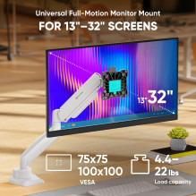 MONITORIAUS PRIEDAS STALO LAIKIKLIUI / 13-32" JUODA / BALTA G80-BW ONKRON MONITORIAUS PRIEDAS STALO LAIKIKLIUI / 13-32" JUODA / BALTA G80-BW ONKRON