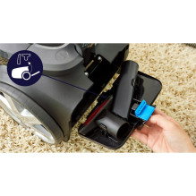 Dulkių siurblys, PHILIPS, PowerPro Expert 7000 serija, be maišelio, 900 vatų, talpa 2 l, triukšmas 75 dB, juodas, svoris