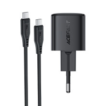 Įkroviklis Acefast A118 30W GaN USB-C + USB-C to USB-C cable 1.2m juodas