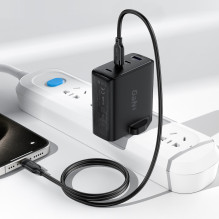 USB kabelis Acefast C16-01 USB-C to Lightning 1.2m juodas