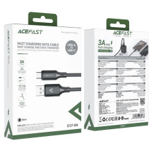 USB kabelis Acefast C17-04 USB-A to USB-C 1.2m juodas