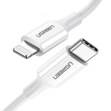 Ugreen US171 Lightning – USB-C MFi PD kabelis 20W 480Mb/s 1m – baltas Ugreen US171 Lightning – USB-C MFi PD kabelis 20W 480Mb/s 1m – baltas