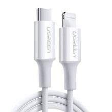 Ugreen US171 Lightning – USB-C MFi PD kabelis 20W 480Mb/s 1m – baltas Ugreen US171 Lightning – USB-C MFi PD kabelis 20W 480Mb/s 1m – baltas