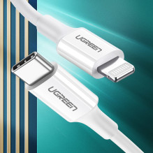 Ugreen US171 Lightning – USB-C MFi PD kabelis 20W 480Mb/s 1m – baltas Ugreen US171 Lightning – USB-C MFi PD kabelis 20W 480Mb/s 1m – baltas