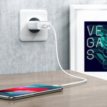 Ugreen US171 Lightning – USB-C MFi PD kabelis 20W 480Mb/s 1m – baltas Ugreen US171 Lightning – USB-C MFi PD kabelis 20W 480Mb/s 1m – baltas