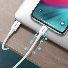 Ugreen US171 Lightning – USB-C MFi PD kabelis 20W 480Mb/s 1m – baltas Ugreen US171 Lightning – USB-C MFi PD kabelis 20W 480Mb/s 1m – baltas