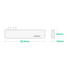 HUB Ugreen 60559 2x USB-C / USB-C PD (Thunderbolt 3, 100W, 4K 60 Hz, 10 Gbps) / HDMI 4K 30 Hz / 3x USB 3.0, skirta MacBo