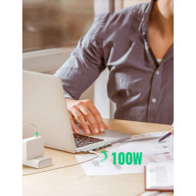HUB Ugreen 60559 2x USB-C / USB-C PD (Thunderbolt 3, 100W, 4K 60 Hz, 10 Gbps) / HDMI 4K 30 Hz / 3x USB 3.0, skirta MacBo