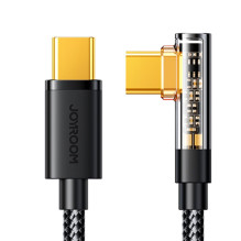 „Joyroom“ žaidimų kabelis S-CC100A6 USB-C (kampinis) / USB-C (tiesus) 100 W 1,2 m - juodas