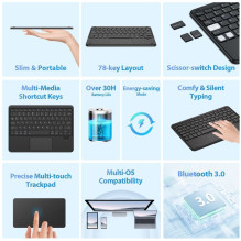 Blackview K2 Bluetooth Keyboard Wireless Slim 10" for Tablet & Smartphone, Bluetooth 3.0, 280mAh Battery, Windo Blackview K2 Bluetooth Keyboard Wireless Slim 10" for Tablet & Smartphone, Bluetooth 3.0, 280mAh Battery, Windo