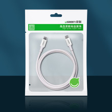 Ugreen US264 60518 USB-C / USB-C PD QC AFC kabelis 1 m – baltas