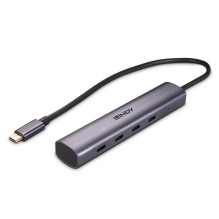 USB Hub - Lindy 4 Port USB 3.2 Gen 2 Type C Hub, 10 Gbps, Tamsiai pilka USB Hub - Lindy 4 Port USB 3.2 Gen 2 Type C Hub, 10 Gbps, Tamsiai pilka