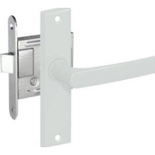LOCK WITH WHITE COVER PLATES AND HANDLES