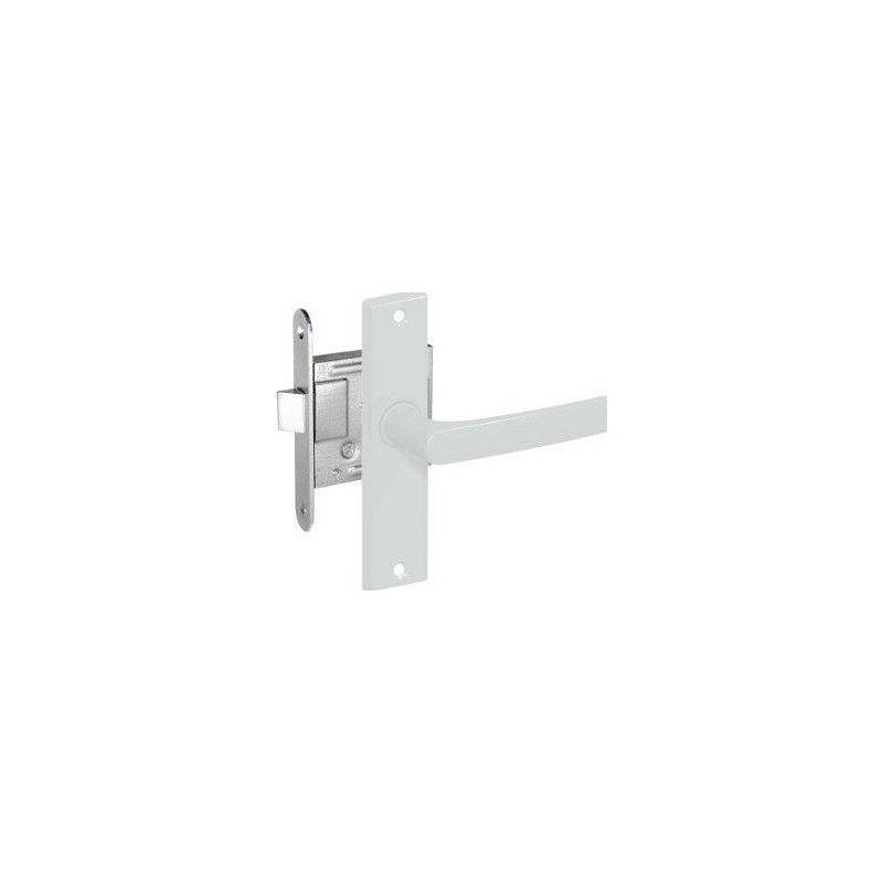 LOCK WITH WHITE COVER PLATES AND HANDLES