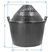 Demijohn for wine in plastic basket 34 l Demijohn for wine in plastic basket 34 l