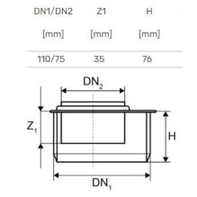 Adaptor short Magnaplast DN75 / DN110 Adaptor short Magnaplast DN75 / DN110