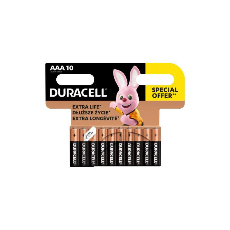 Elementai DURACELL AAA / LR03, 1.5V, 10 vnt.