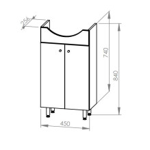 Mykonos 50 set white: washbasin+cabinet Mykonos 50 set white: washbasin+cabinet