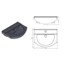 Mykonos 50 set white: washbasin+cabinet Mykonos 50 set white: washbasin+cabinet