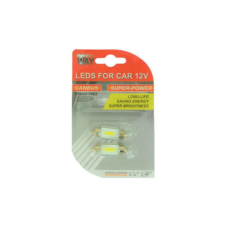CAR BULB LED. C5W 36MM WHITE. 2PCS
