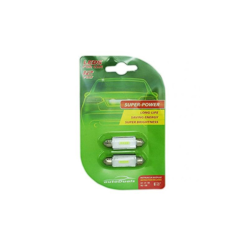 CAR BULB LED. C5W 41MM WHITE. 2PCS